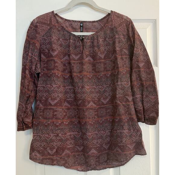 Kuhl Tops - Kuhl Top Womens Size Large Flora 3/4 Shirt in Hyacinth Geometric Bohemian Tunic